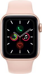Apple Watch Series 5 (GPS + Cellular, 40MM) - Gold Aluminum Case with Pink Sport Band (Renewed) - Image 3