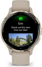 Garmin Venu 3S Soft Gold Stainless Steel Bezel 1.2-Inch AMOLED Touchscreen Display Smart Watch with 41mm French Gray Case and Silicone Band - Image 3