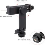 Multifunctional Universal Cell Phone Tripod Mount Adapter 360 Rotation Camera Hot Shoe Phone Holder Compatible with Canon Nikon Sony DSLR - Image 3