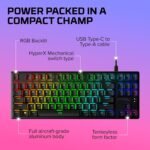 HyperX Alloy Origins Core - Tenkeyless Mechanical Gaming Keyboard, Software Controlled Light & Macro Customization, Compact Form Factor, RGB LED Backlit, Linear HyperX Red Switch,Black - Image 5