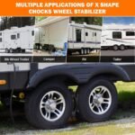 Camper RV Wheel Chock Stabilizer, Heavy Duty Tire Locking Chock RV Camper Accessories with Wrench, Anti-Move X Shape Wheel Chocks for Travel Trailers - Pair - Image 6