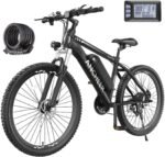 ANCHEER 500W 26" Electric Bike for Adults, [Peak 750W], 48V 10.4Ah Battery, Up to 55 Miles, 3H Fast Charge, Electric Mountain Bike, 2.1" eMTB Tire, 21 Speed, 22MPH Adults Electric Bicycle - Image 5