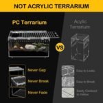 Reptile PC Terrarium,Tarantula Enclosure,Spider Tank Starter Kit,Leopard Gecko Container,Hermit Crab Habitat,Lizard Enclosure,Insect Housing,Jumping Spider Cage,Small Bearded Dragon Vivarium S - Image 5