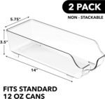 Simple Houseware Soda Can Organizer and Dispenser for Refrigerator / Pantry, Clear, Set of 2 - Image 3