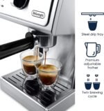 De'Longhi 15 Bar Pump Espresso Machine with Advanced Cappuccino System, Compact Stainless Steel Espresso Maker with Premium Milk Frother for Lattes, Single & Double Espresso, Tamper Included - Image 6