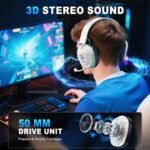 SKAPENDY 2.4GHz Wireless Gaming Headset for PS5, PS4, Switch, Mac, PC, Ultra-Low Latency, 50+ Hr Battery, Stereo Sound Bluetooth Gaming Headphones with Noise-Canceling Mic - Image 3