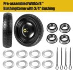13" 4.00-6 Flat Free Wheels Replacement 2-Pack Solid Tire and Wheel for GOR Cart Tires and Wheel, 5/8" & 3/4” Bearings,for Hand Trucks/Garden Carts/Poly Dump Carts - Image 6