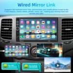 NHOPEEW Double Din Bluetooth Car Stereo - 7 Inch HD Touch Screen Car Radio - Mirror Link/Bluetooth Music/FM/EQ Audio/Seven Color Backlight/USB + 12 LEDs Backup Camera - Image 4