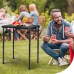 2ft Folding Grill Table, Adjustable 3 Heights Portable Picnic & Camping Outdoor Table for BBQ, Garden, Patio, Tailgate & Travel — Compact, Sturdy, Easy to Store, 23.62" x 15.74", Black - Image 3