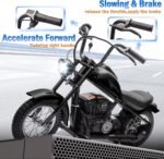 24V 9AH Electric Dirt Bike for Kids, 250W Strong Motor 13.6MPH Fast Speed Electric Retro Off-Road Motorcycle, Leather Seat Dirt Bike, LED Lights, Air-Filled Tires, Black - Image 6