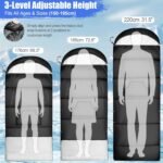 Adjustable Height Sleeping Bag for Adults - Wearable 3-Season Lightweight Waterproof with Arm Ports & Windproof Hood Design for Camping Hiking Backpacking(31.5“x87”) - Image 4