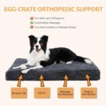 Orthopedic Dog Beds Medium/Large Sized Washable Removable Cover, Plush Dog Bed Waterproof Lining NonSkid Bottom, Crate Foam Pillow Mattress Fluffy Anti Anxiety Pet Pad 35x23 Inch, Dark Grey - Image 4
