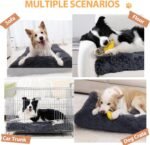 Orthopedic Dog Beds Medium/Large Sized Washable Removable Cover, Plush Dog Bed Waterproof Lining NonSkid Bottom, Crate Foam Pillow Mattress Fluffy Anti Anxiety Pet Pad 35x23 Inch, Dark Grey - Image 6