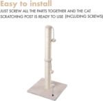 MECOOL 34” Tall Cat Scratching Post Premium Basics Kitten Scratcher Sisal Scratch Posts Trees with Hanging Ball for Indoor Cats, Beige - Image 5