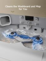 DREAME X40 Ultra Robotic Vacuum with Removable & Liftable Mop, 12,000Pa Suction, Side Brush Extensive Cleaning, 158°F Mop & Washboard Self Cleaning, Auto-Empty, Auto Refill, liftable Brushes White - Image 5