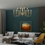 12 Light Gold Farmhouse Chandeliers for Dining Room Light Fixtures Over Table,Industrial Candle Hanging Chandelier for Living Room Foyer Staircase Bedroom Kitchen Island Restaurants - Image 8