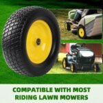 AR-PRO (2 Pack) 15 x 6.00-6 Tire and Wheel Flat Free, Front Lawn Mower Tires with Rim, 3" Centered Hub with 3/4" & 5/8" Bearings and 1" bushings, Compatible with John Deere Riding Mower, Lawn Tractor - Image 4