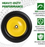 AR-PRO (2 Pack) 15 x 6.00-6 Tire and Wheel Flat Free, Front Lawn Mower Tires with Rim, 3" Centered Hub with 3/4" & 5/8" Bearings and 1" bushings, Compatible with John Deere Riding Mower, Lawn Tractor - Image 5