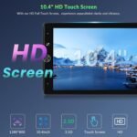 10.4" Single Din Touchscreen Car Stereo with Wireless Carplay& Android Auto, Adjustable Car Radio with Bluetooth, Mirror Link, FM Radio, Subwoofer, SWC, Backup Camera - Image 4