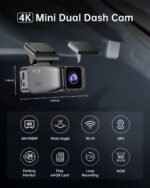 4K/2.5K Dash Cam Front and Rear, Dual Dash Camera for Cars, Included 64GB Card, Built-in Wi-Fi GPS,Car Camera with 3.20" IPS Screen,UHD Night Vision, Loop Recording, WDR, 24H Parking Monitor - Image 3