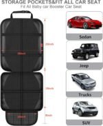 Car Seat Protector,Auto Car Seat Protectors Baby Carseat Waterproof & Durable 600D Fabric for Child Baby Car Seat Mat Vehicle Pet Cover 2 Storage Pockets (2 Pack) - Image 4