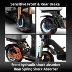 Ruitoo® Electric Scooter, 1000W/1600W/5600W Motor, Off Road Electric Scrooter Adults, 27/32/34/47Mph Top Speed, 28/35/44/50/53 Miles Max Range, Foldable E-Scooter Support Return - Image 5