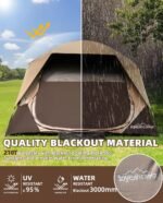 4 Person Blackout Camping Tent, Easy Setup Waterproof Family Dome Tent for Camping with Rainfly, Portable Double Layer Large Family Tent for Outdoor Camping&Hiking - Image 4