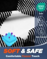 MEREZA Flannel Sleeping Bag for Adults Mens with Pillow, XL Cold Weather Sleeping Bag for 30 Degree 4 Season Camping Large Big and Tall Sleeping Bags with Compression Sack - Image 3