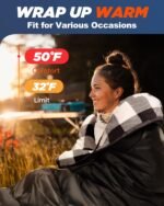 MEREZA Flannel Sleeping Bag for Adults Mens with Pillow, XL Cold Weather Sleeping Bag for 30 Degree 4 Season Camping Large Big and Tall Sleeping Bags with Compression Sack - Image 4