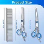Professional 4 in 1 Dog Grooming Scissors Kit with Safety Round Tips, Sharp and Durable Pet Grooming Shears for Dogs and Cats. - Image 3
