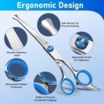 Professional 4 in 1 Dog Grooming Scissors Kit with Safety Round Tips, Sharp and Durable Pet Grooming Shears for Dogs and Cats. - Image 4