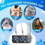 Professional 4 in 1 Dog Grooming Scissors Kit with Safety Round Tips, Sharp and Durable Pet Grooming Shears for Dogs and Cats. - Image 7