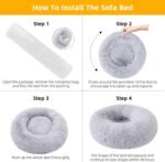 Dog Bed for Small Medium Large Dogs Cats, 20 inch Calming Washable-Round Cozy Soft Pet Bed for Puppy and Kitten with Slip-Resistant Bottom - Image 4
