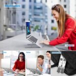 Laptop Stand for Desk, Ergonomic Design Adjustable Aluminum Foldable Portable Computer Stand, Compatible with MacBook Air Pro, HP, Lenovo, Dell, More 10-15.6”Inch and Tablets (Silver) - Image 4