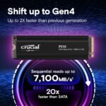 Crucial P310 2280 4TB PCIe Gen4 NVMe Gaming PS5 SSD with Heatsink, Up to 7,100MB/s, PlayStation5, Laptop & Desktop (PC) Compatible, Solid State Drive – CT4000P310SSD5-01 - Image 3