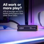 Crucial P310 2280 4TB PCIe Gen4 NVMe Gaming PS5 SSD with Heatsink, Up to 7,100MB/s, PlayStation5, Laptop & Desktop (PC) Compatible, Solid State Drive – CT4000P310SSD5-01 - Image 4