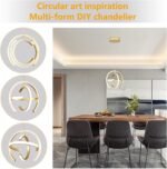 Modern Gold LED Chandelier, Globe 4000K Pendant Light Fixture, Round Adjustable Height Dining Room Hanging Light for Kitchen Island Bedroom Hallway Foyer(11.81 Inch) - Image 5
