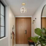 Modern Gold LED Chandelier, Globe 4000K Pendant Light Fixture, Round Adjustable Height Dining Room Hanging Light for Kitchen Island Bedroom Hallway Foyer(11.81 Inch) - Image 8