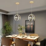 Modern Gold LED Chandelier, Globe 4000K Pendant Light Fixture, Round Adjustable Height Dining Room Hanging Light for Kitchen Island Bedroom Hallway Foyer(11.81 Inch) - Image 10