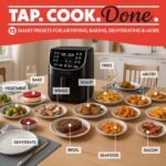 Gourmia Air Fryer - 7 Qt Large Capacity, FryForce 360º, Digital Display with 12 Presets, Roast, Bake, Broil, Dehydrate, Dishwasher Safe Accessories, Black - Image 3