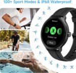 YMZ Smart Watch for Men Women, 1.27" HD Touchscreen Fitness Tracker, Bluetooth Calling, 100+ Sports Modes, Sleep Monitor, IP68 Waterproof, Compatible with Android & iOS - Image 5