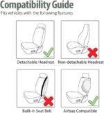 FH Group Car Seat Covers Full Set Gray Premium Cloth - Universal Fit, Automotive Low Back Front Seat Covers, Airbag Compatible, Split Bench Rear Seat, Washable, for SUV, Sedan - Image 6