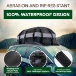 21 Cubic Feet Car Rooftop Soft Shell Cargo Carrier, 100% Waterproof - Car Storage for All Vehicle with/Without Racks - Attached Anti Slip Mat, Storage Bag, 6 Door Hooks and 6 Straps - Image 3