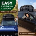 21 Cubic Feet Car Rooftop Soft Shell Cargo Carrier, 100% Waterproof - Car Storage for All Vehicle with/Without Racks - Attached Anti Slip Mat, Storage Bag, 6 Door Hooks and 6 Straps - Image 6