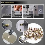 Pressure Rivet Nut Tool Kit, 430Pcs Metric Rivet Nut Combination (M8/M6/M5/M4/M3), Suitable for Furniture, Decoration, Automotive, Marine and Industrial Applications (CarbonSteelRivetNutTool) - Image 5