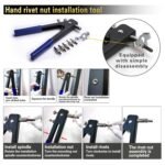 Pressure Rivet Nut Tool Kit, 430Pcs Metric Rivet Nut Combination (M8/M6/M5/M4/M3), Suitable for Furniture, Decoration, Automotive, Marine and Industrial Applications (CarbonSteelRivetNutTool) - Image 6