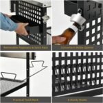 DWVO Outdoor Grill Cart Pizza Oven Table with Stainless Steel Tabletop, 31.5'' L x 27.6'' W Grill Table Movable with Storage 3-Tier Adjustable Shelf, Drop Leaf and Spice Rack for Patio, BBQ - Image 7