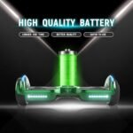 Electric Hoverboard for Kids, Hover board with Wireless Bluetooth Speaker and LED Flashing Wheel Lights, 6.5" All Terrain Hoverboard Max Speed 9 MPH, Max 165lbs​ (Chrome Green) - Image 5