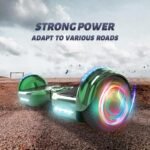 Electric Hoverboard for Kids, Hover board with Wireless Bluetooth Speaker and LED Flashing Wheel Lights, 6.5" All Terrain Hoverboard Max Speed 9 MPH, Max 165lbs​ (Chrome Green) - Image 7