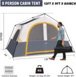 HIKERGARDEN 6-8 Person Camping Tent - Portable Family Cabin Tent for Camp, Windproof Fabric Camp Tent Outdoor for Hiking, Backpacking, Traveling - Image 3